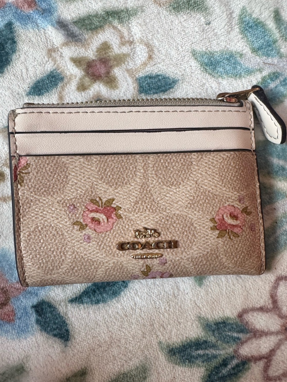 Coach Floral Signature Card Case Wallet